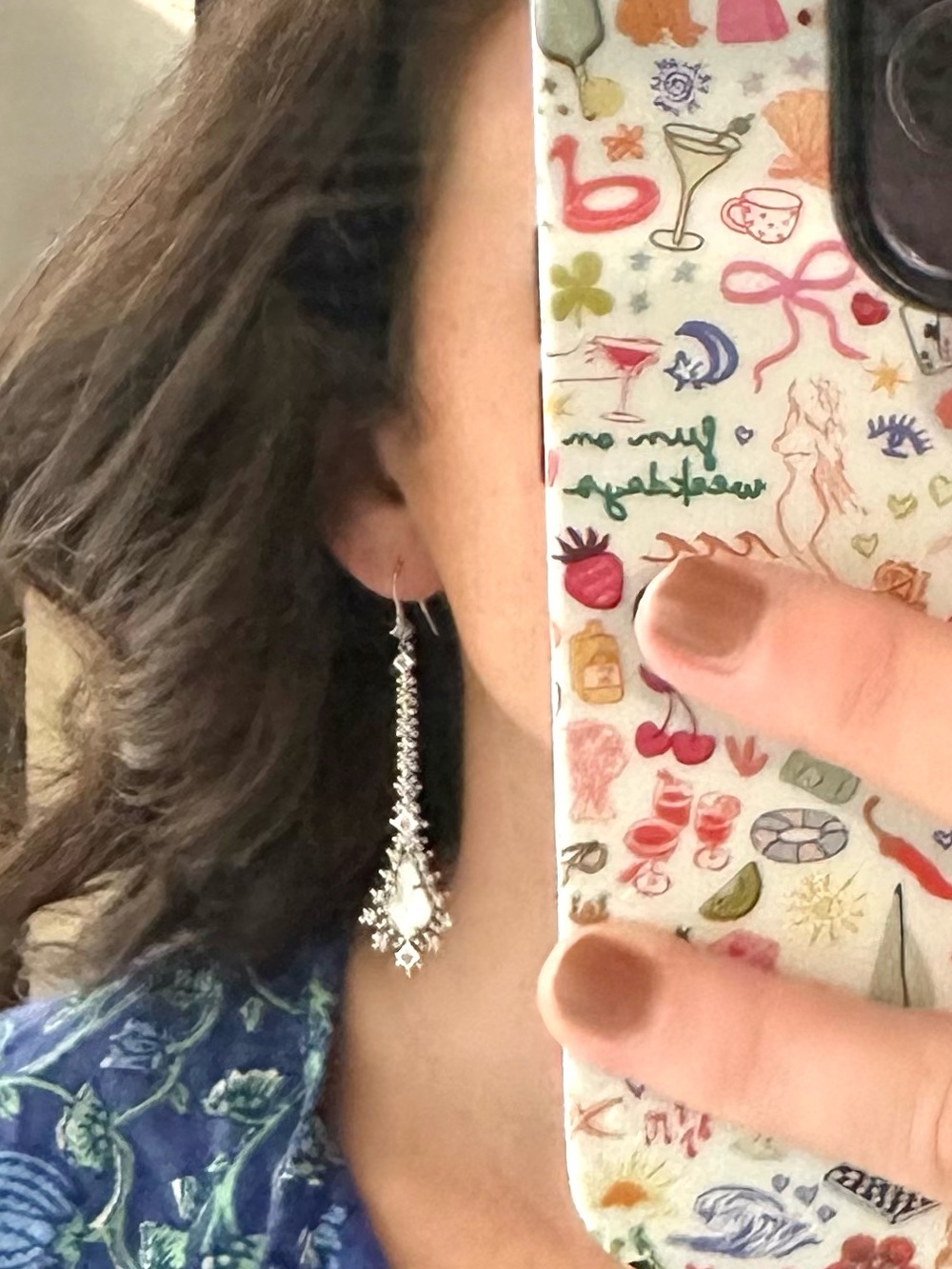 Kendra Scott Alice Drop Earrings Silver Crystal